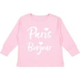 thumbnail image 3 of Inktastic Paris Bonjour with Hearts in White Text Boys or Girls Long Sleeve Toddler T-Shirt, 3 of 5