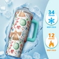 thumbnail image 4 of Festive Snowflake 30oz Tumbler with Handle and Straw Lid, Christmas Winter Stainless Steel Coffee Cup, Holiday Insulated Mug, Gifts for Women, 4 of 5