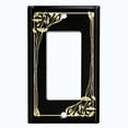thumbnail image 5 of Metal Light Switch Plate Cover Elegant Victorian Floral Vine Frame Black FRA084, 5 of 13