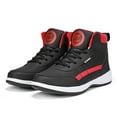 thumbnail image 4 of XIMIN Men's Leather High Top Platform Sneakers Ankle Boots Fashion Comfy Walking Tennis Casual Lace-Up Dad Shoes for Outdoor Basketball Style Anti Slip Footwear (47, Red), 4 of 5