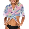 thumbnail image 6 of Frostluinai Swimsuit Coverups for Women Sarong Beach Bikini Wrap Sheer Short Skirt Chiffon Scarf for Swimwear Tie Dye Beachwear, 6 of 10