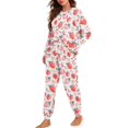 thumbnail image 2 of SCRAWLGOD Strawberry Women's Pjs Long Sleeve 2 Piece Outfits for Women Lounge Sets Size XL Drawstring Woman Pajamas Set Breathable Pj for Women Fall, 2 of 7