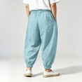 thumbnail image 3 of WOYY Boys Baggy Pants Casual Loose Fit Trousers Kids Elastic Waist Joggers, Sizes 2-14, 3 of 5
