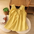 thumbnail image 2 of FRSASU Women's Summer Boho Linen Tank Tops Adjustable Tie Trendy V-Neck Loose Sleeveless Beach Vacation Shirts Yellow, 2 of 8