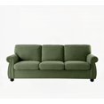 thumbnail image 5 of Modern Simple Velvet 3-Seater Sofa 220×80×75cm with High-Density Foam and Solid Wood Legs, 5 of 8