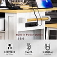 thumbnail image 4 of AENKYO 48'' Kitchen Island with Drop Leaf and Power Outlet, Farmhouse Rolling Kitchen Storage Cart with Side Racks, White, 4 of 9
