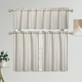 thumbnail image 2 of Haperlare Kitchen Curtain Valance Farmhouse Small Linen Blackout Tier Curtain Valance for Bathroom Living Room Bedroom, 52"W x 15"L Taupe, 2 of 7