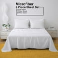 thumbnail image 5 of Dorm Twin XL Sheets 4 Pcs, 100% Brushed Microfiber Twin Extra Long Sheets to fit Upto 15" Deep Mattress - White Solid, 5 of 5