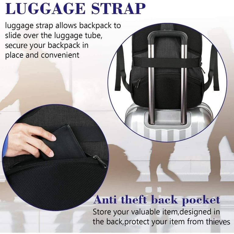 MATEIN Business Laptop Backpack 15.6 Inch Travel Laptop Bag Rucksack with USB Charging Port Water Resistant Bag Daypack for Work College Computer Men Women Backpack Black Walmart