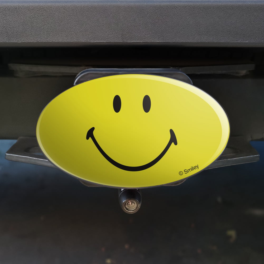 Graphics and More Smiley Smile Happy Girl Eyelashes Pink Face Tow Trailer Hitch Cover Plug Insert 2 
