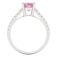 thumbnail image 4 of 2.21 ct Oval Cut Simulated Pink Diamond Solitaire with Accents Engagement Ring for Women in 18K White Gold, 4 of 5