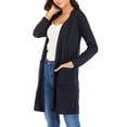 thumbnail image 2 of SHCKE Women's Long Sleeve Cardigans Casual Open Front Cardigan Shirt Lightweight Breathable Kimono Cardigans with Pockets Navy, 2 of 7