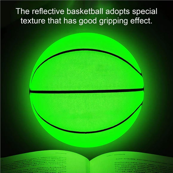Glowing Basketball Reflective Toy Green Balls Kid Adult Fluorescence Night Competition Good Gripping Fine Workmanship Fluorescence Sporting Equipment