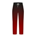 thumbnail image 5 of IROINNID Drawstring Pants for Men Summer Casual Gradient Wide Leg Relaxed Fit Elastic Waist Straight Trousers Trendy Beach Pants,Red, 5 of 5