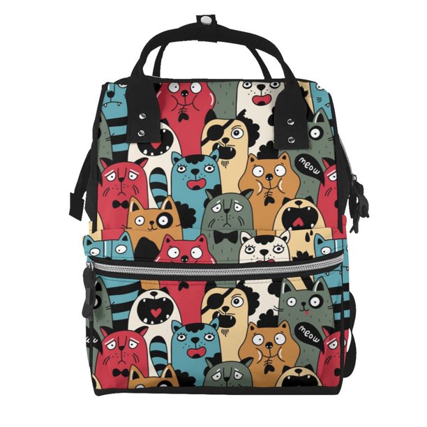 Disketp Different Cats 1 Mochila de Pañales de Gran Capacidad con Múltiples Bolsillos, Mochila de Viaje Multifuncional para Bebé, Unisex, Moderna y Resistente