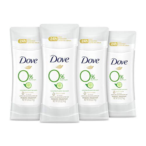 Dove 0 Aluminum Deodorant 24 Hours Odor Protection Cucumber and Green Tea with ¼ Moisturizers