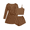 Brown, variant on Pajamas for Women Set 3 Piece Lounge Set Soft Pajama Sets Waffle Knit Tank Top and Shorts Cardigan with Pockets