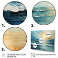 thumbnail image 3 of Designart "Teal Yellow Ocean Charm Pastoral I" Modern Floater Framed Wall Art Living Room, 3 of 7