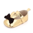 thumbnail image 5 of Gyratedream Infant Baby Girls Bowknot Rabbit Soft Soled Princess Shoes PU Leather Crib Shoes for 0-18M, 5 of 5
