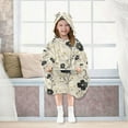 thumbnail image 7 of FORMRS Wearable Blanket Hoodie with Sleeves for Kids Cozy Flannel Sweatshirt, Small Black Flowers, 7 of 7