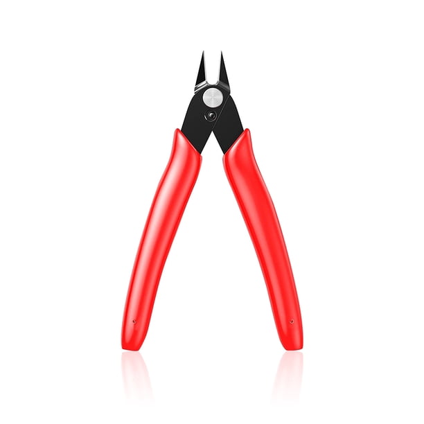 Eigraketly Alicates diagonales para el hogar, rotura suave, Mini fabricación de joyas, reparación DIY, modelo de pinza de descarga compacta de acero al Artesanía Rojo Eigraketly TO000942-03