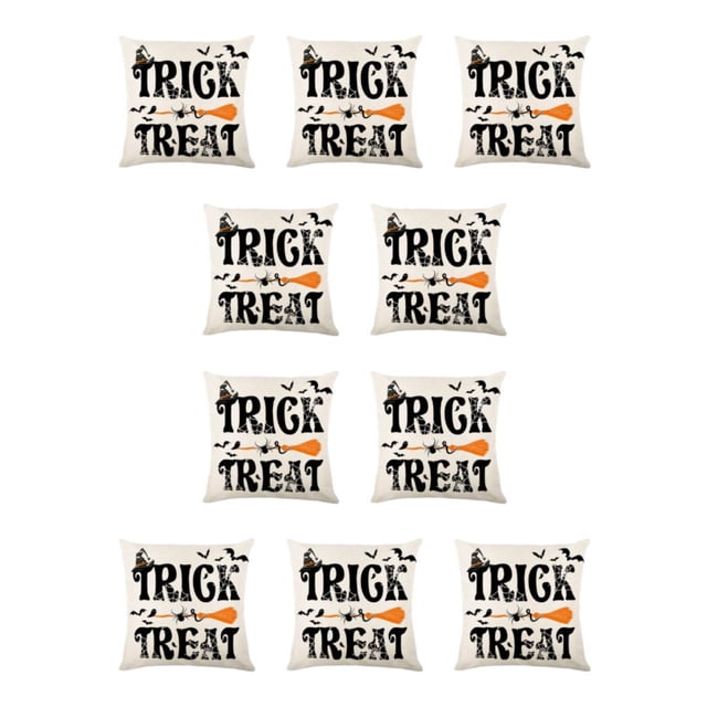 Naiovety Funda de cojín ecológica de Halloween, fundas de cojín transpirables con aspecto espeluznante sostenible, JYM328-4 suave JYM328-4 10Conjunto