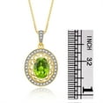 thumbnail image 5 of RYLOS Matching Jewelry Set Yellow Gold Plated Silver Princess Diana Inspired Earrings, Ring & Pendant Necklace with 18" Chain Gemstone &  Diamonds 8X6MM Peridot August Birthstone; Size 5, 5 of 7