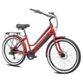 thumbnail image 2 of Kent Bicycle 26" 350W Adult Pedal Assist Cruiser Electric Bicycle, Red, 2 of 12