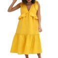 thumbnail image 1 of Solid Color V-Neck Sleeveless Dress for Women‘s Summer Casual, 1 of 9