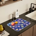 thumbnail image 5 of Yayeee Dish Drying Mat for Kitchen Counter 16" x 18" Microfiber Super Absorbent Coffee Decorative Pad, Blue Colorful Candies, 5 of 9