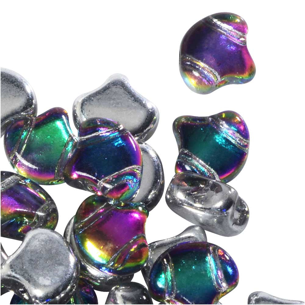 40 Czech Iris Brown Glass Teardrop Beads 7mm Small Metallic shimmer