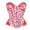 Pink, variant on Cheetah Print Corset Tops For Women Metal Hook Closure Slim Fit Leopard Print Mesh Lace Bustier Waist Cinching Bust Support Fashion Body Shaper For Night Out Lace Corset Top