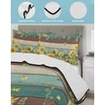 thumbnail image 4 of Quilts Twin-XL Size Bedding Set, Sunflower Lightweight Quilted Comforter, Summer Eucalyptus Botanical Floral Teal Brown Wood Soft Bedspread Coverlet with Pillow Covers for All Season, 68" x 98", 4 of 7