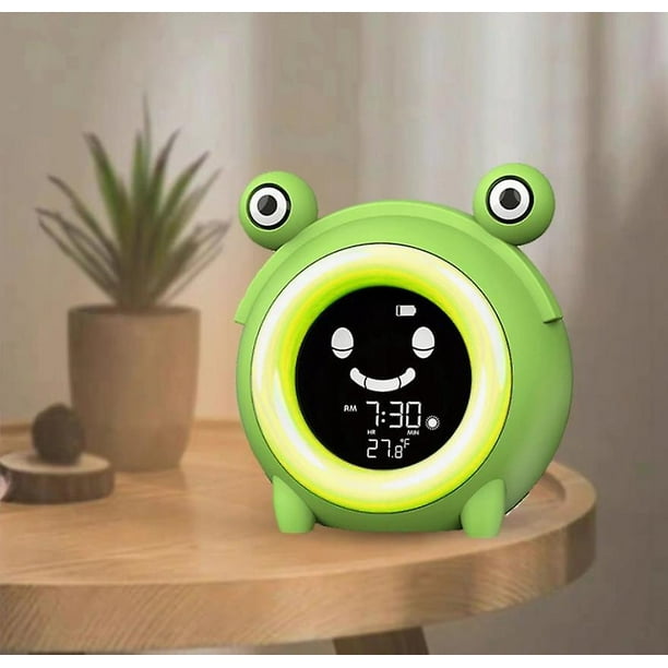 Reloj despertador pequeno luz nocturna inteligente pequena rana reloj Led carga Usb luz nocturna pequena reloj despertador verde Sincero Hogar Bodega Aurrera en linea