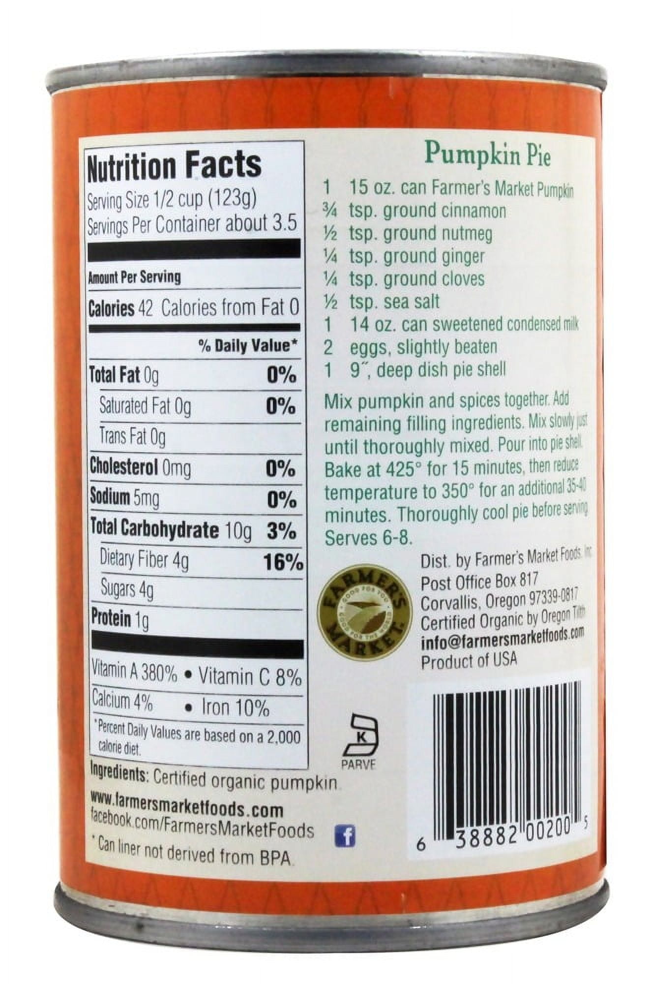 Farmers Market Foods Farmers Market Pumpkin, 15 oz - Walmart.com