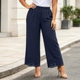 thumbnail image 4 of Pants for Women Plus Size Wide Leg Loose Fit Lightweight Elastic Waisted Pants with Pockets XL-5XL, 4 of 7