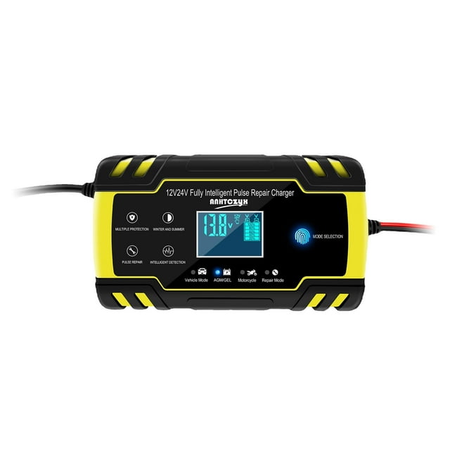8a 12v/24v Portable Smart Battery Charger With Lcd Touch Screen Multiple Protections Repair Type