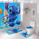 thumbnail image 3 of Disney-cortina de ducha de Stitch para baño, juego de cortinas impermeables de Anime con gancho, alfombra de baño suave, cubierta de inodoro, regalo de decoración, 4 piezas, 3 of 5