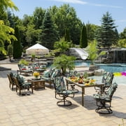 ARDEN Outdoor Deep Seat Cushion Set, 24 x 24, Water Repellant, Fade Resistant, Deep Seat Bottom & Back Cushion, Simone Blue Tropical