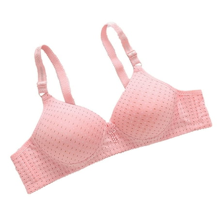 LLYwey Push Up Bra Wireless Clearance Sale Elderly Women Thin Breathable No Wire Comfortable Underwear Women s Bra Bra Women Size Cotton Demi Cup Bra Style LW-305 Pinks XXL