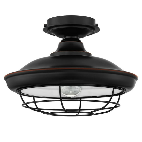Designers Impressions Charleston Oil Rubbed Bronze Semi-Flush Mount Ceiling Light Fixture: 10001