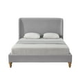 thumbnail image 3 of Rustic Manor Bree Tufted Linen King Size Full Bed Frame, No Box Spring Needed, Grey / Silver, 3 of 10