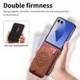 thumbnail image 4 of Decase Case for Samsung Galaxy Z Flip 6, Shockproof Magnetic Leather Wallet Phone Case with Card Holder,Brown, 4 of 7