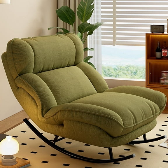 Sofa Rocking Chair Metal Frame with Adjustable Backrest Comfortable Decorative Chair Modern Ergonomic Sofa for Living Room Bedroom