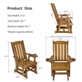 thumbnail image 2 of Innovaze Wooden Patio Glider with Cup Holder, High Back and Deep Contoured Seat for Porch Garden, Teak Tone, 2 of 11