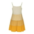 thumbnail image 6 of Efsteb Spaghetti Strap Dresses for Girls Fashion Sleeveless Dress Casual Ruffle Tiered Summer Beach Dresses (Yellow,4 Years), 6 of 7