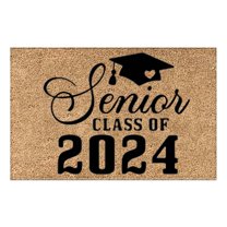 Fsqjgq Door Mat Carpet Rubber Mats for Floor 2024 Graduation Door Mat Class Decor Rug Funny Letter Floor Mats Welcome Doormats Bathroom Rugs Non Slip Polyester Carpet Area Rugs,16"x 24" 1pc