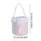 thumbnail image 3 of Bolsa de mano con patrón de cuadrícula B Ag con patrones florales, cesta de Pascua para guardar huevos, cesta de conejo con volantes, adecuada para guardar Pascua, decoraciones de Pascua, decoraciones, 3 of 8