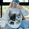 thumbnail image 5 of Vintage Black Bear Sweatshirt | Winter Forest Wildlife Pullover, 5 of 8