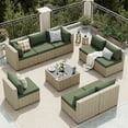 thumbnail image 2 of UDPATIO 9 Pieces Outdoor Patio Furniture Set, Outdoor Wicker Patio Conversation Set with Cushions for Backyard, Porch, Garden(Green), 2 of 9